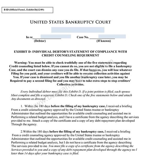 Bankruptcy Discharge Form Template Sample Bankruptcy Forms