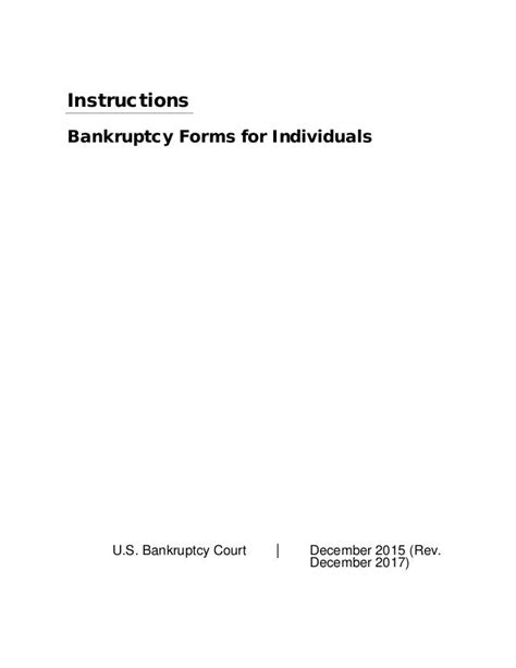 Bankruptcy Individual Filing Needed Forms List Instructions Indivi