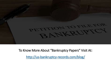 Bankruptcy Papers Us Bankruptcy Records