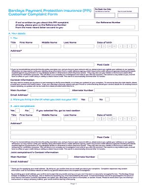 Barclays Ppi Claim Form Fill Online Printable Fillable Blank