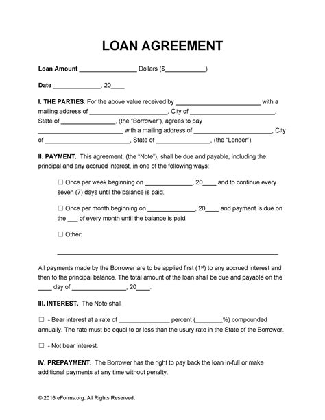 Basic Loan Agreement Template