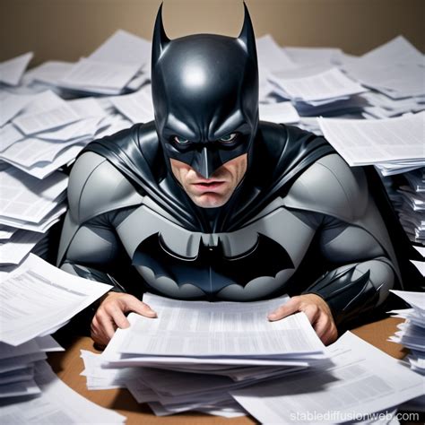 Batman Struggles With Paperwork Stable Diffusion Online