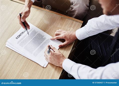 Before Signing Contract Stock Image Image Of Document 57360427