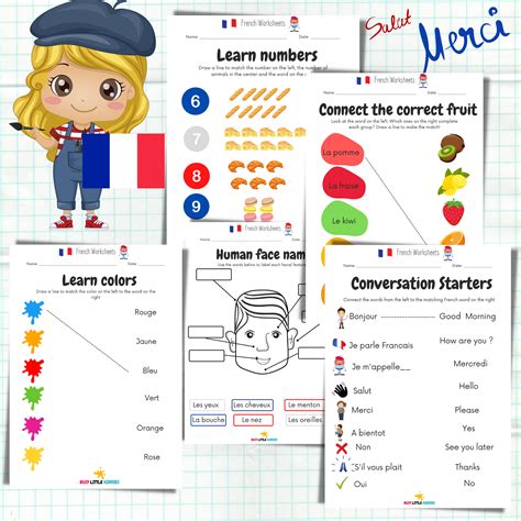 Beginner French Worksheets For Kids