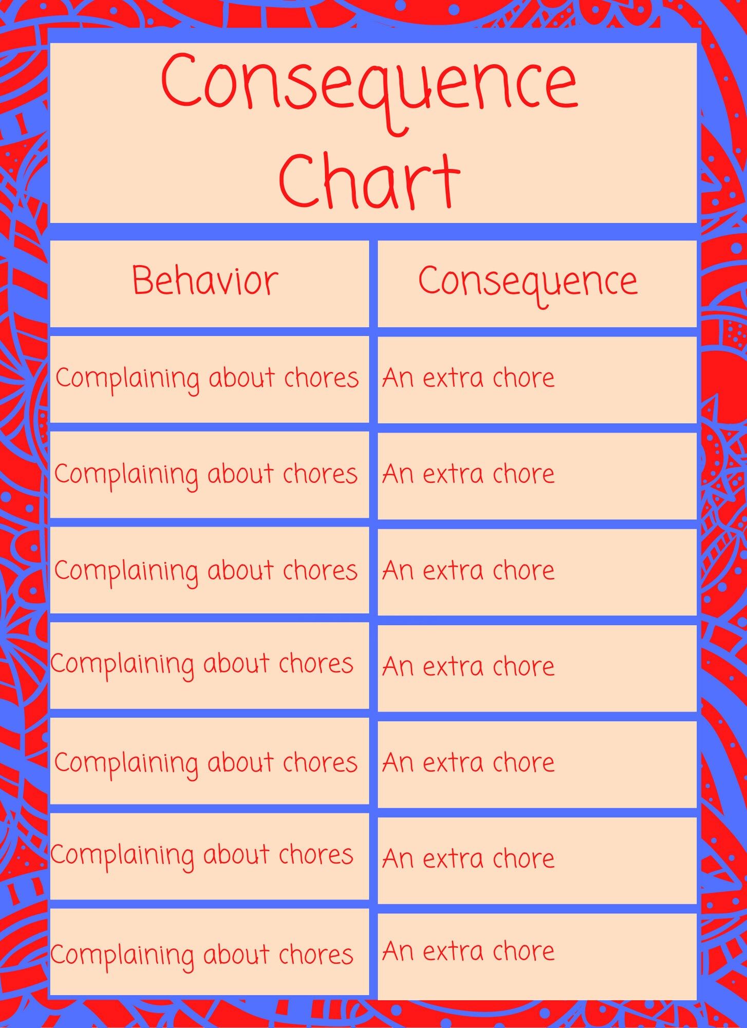 Behavior Consequence Chart Google Search Discipline Kids Kids