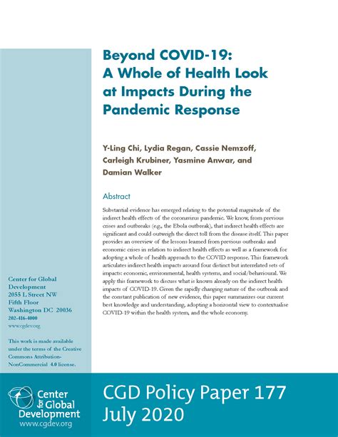 Beyond Covid 19 A Whole Of Health Look At Impacts During The Pandemic Response Center For