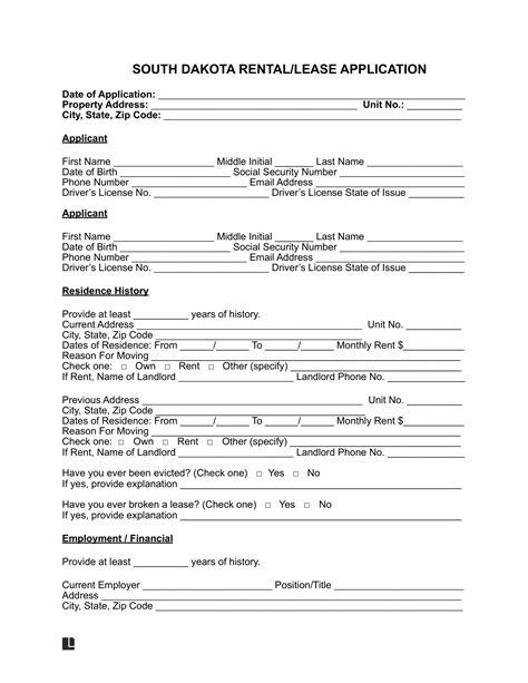 Bill Of Sale Form South Dakota Application For Employment Fiilable