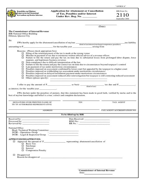 Bir Abatement Form Taxes Government Finances