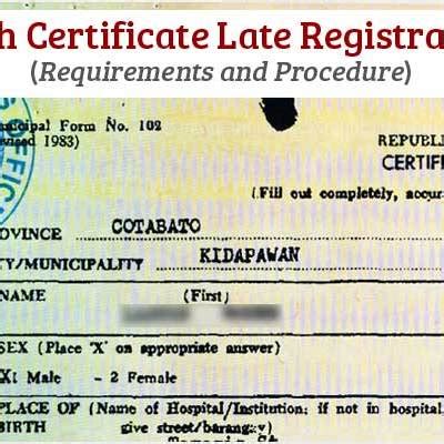 Birth Certificate Late Registration Requirements Archives Useful Wall