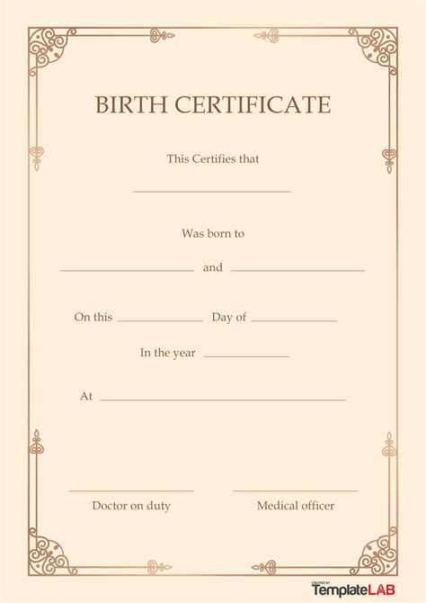 Birth Certificate Templates 17 Free Word Excel Pdf Formats