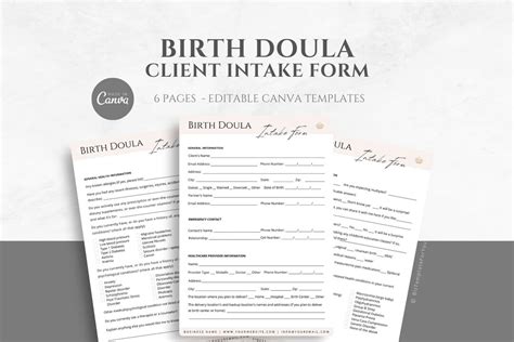 Birth Doula Client Intake Form Doula Business Form Etsy In 2023