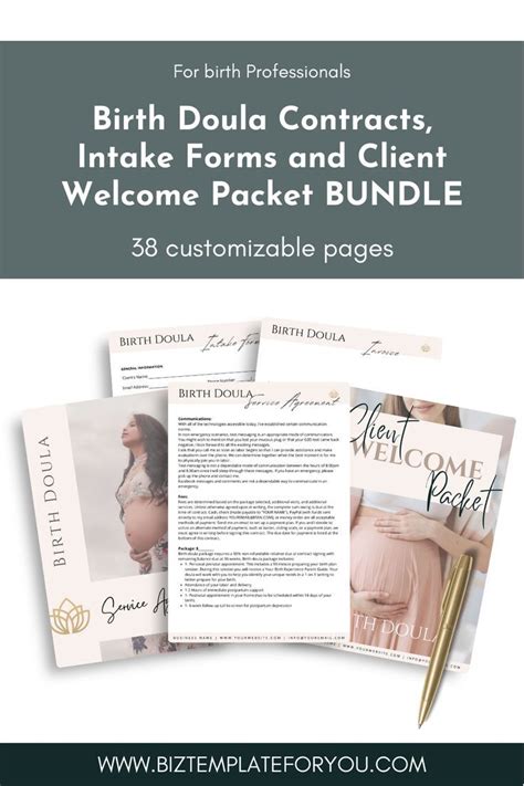 Birth Doula Contracts Intake Forms And Client Welcome Packet Bundle