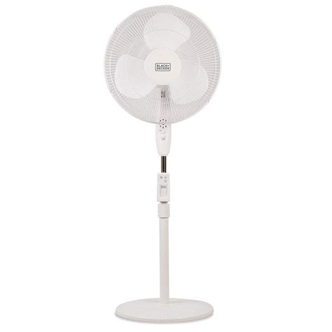 Black Decker 16 Inch 3 Speed Oscillating Pedestal Fan White Bfsr16w