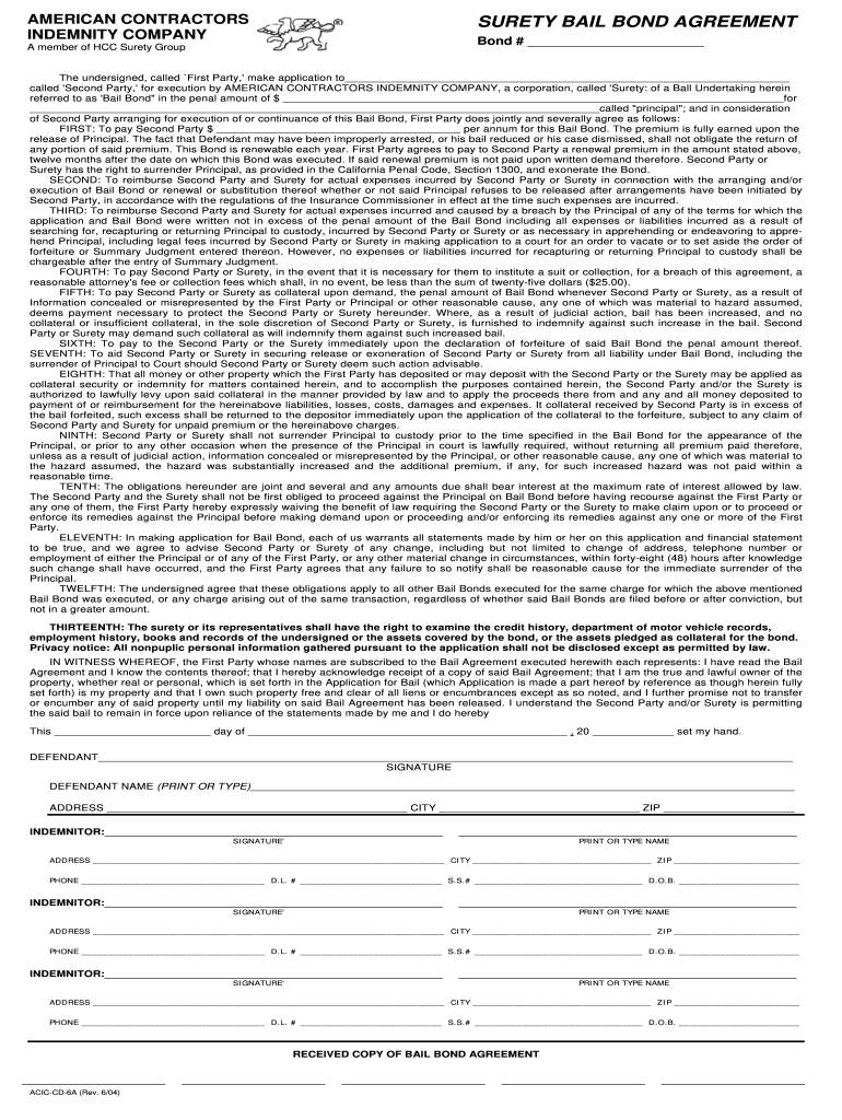 Blank Bail Bond Release Paperwork Fill Out And Print Pdfs