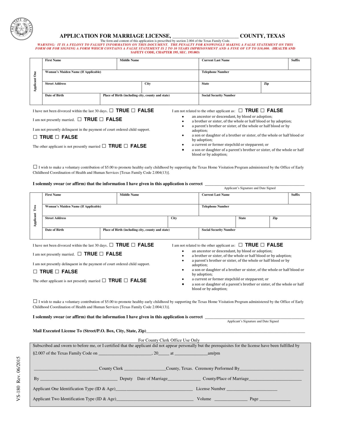 Blank Marriage Application Form Fill Out And Sign Printable Pdf