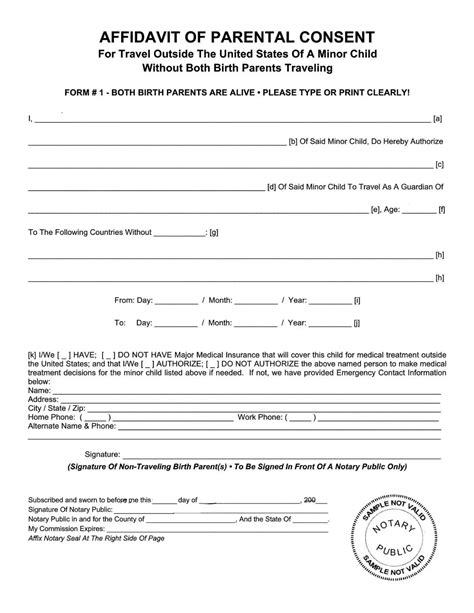 Blank Minor Child Sample Form Fill Out And Print Pdfs