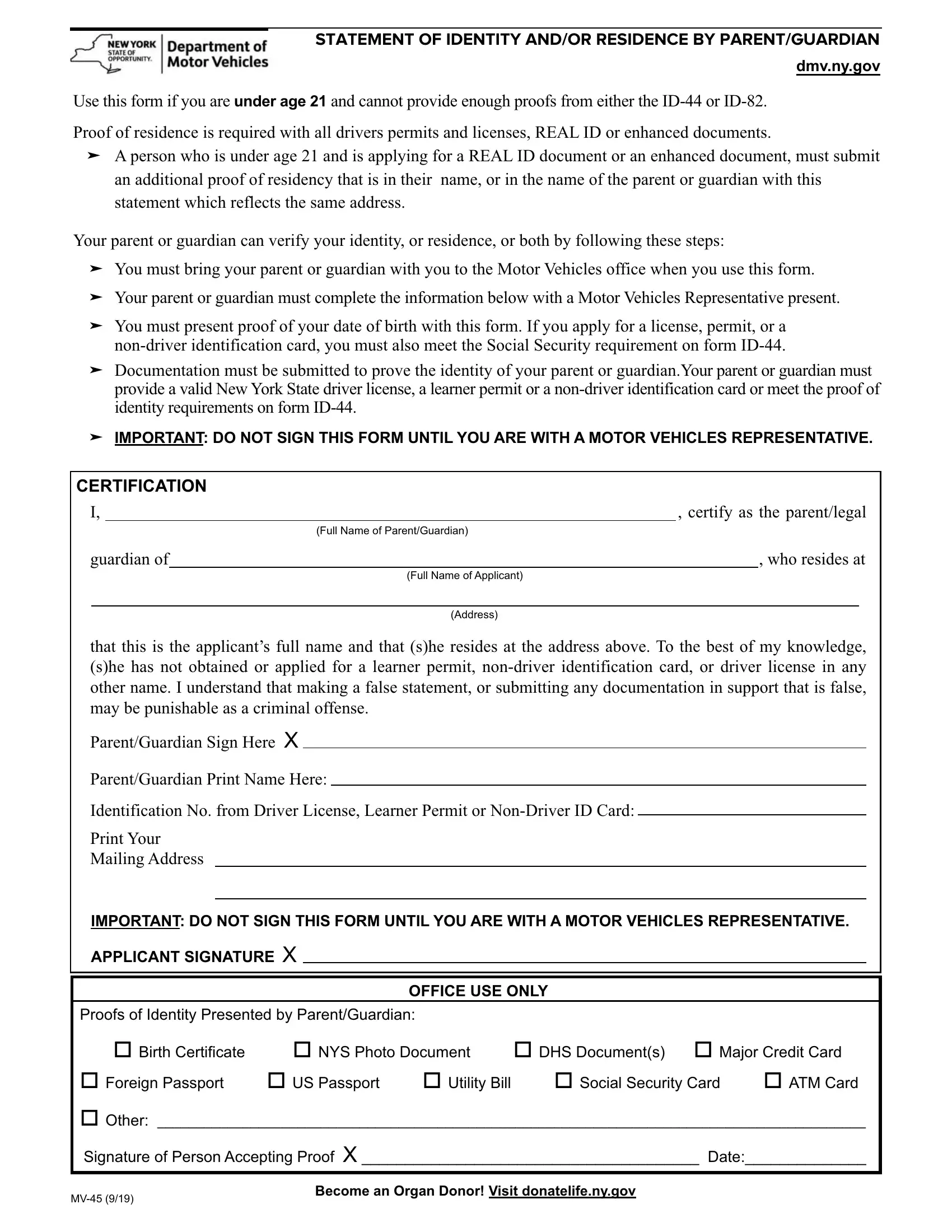 Blank New York Dmv Form Fill Out And Print Pdfs