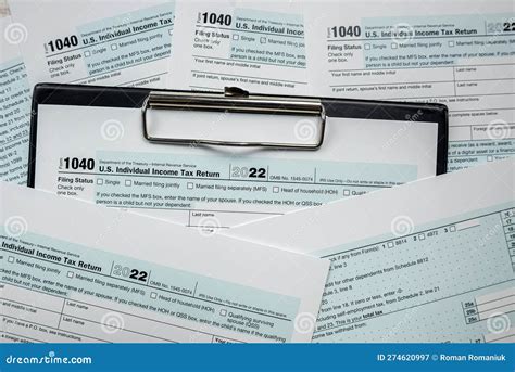 Blank Of 1040 Tax Form Closeup Accounting Concept Editorial