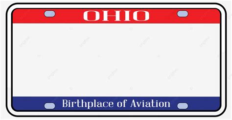 Blank Ohio License Plate Copy Space Drawing Number Vector Copy Space