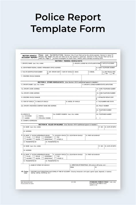 Blank Police Report Template