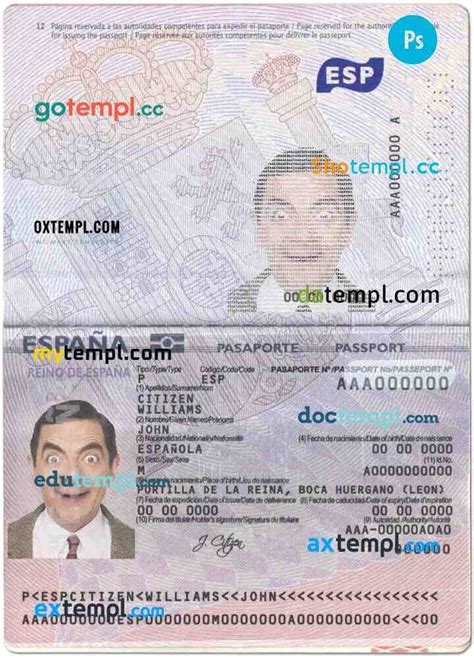 Blank Spanish Passport