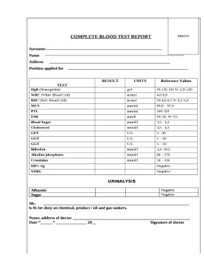 Blood Report Pdf Fill And Sign Printable Template Online