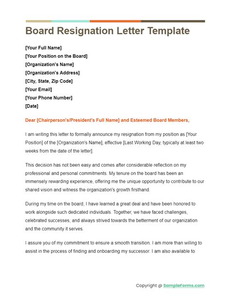 Board Member Resignation Thank You Letter Sle Infoupdate Org