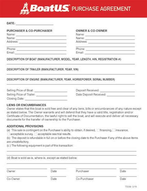 Boat Bill Of Sale Purchase Agreements Discover Boating