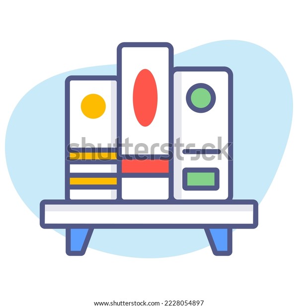 Bookshelf Bookshelves Books Modern Concepts Flat Stock Vector Royalty Free 2228054897