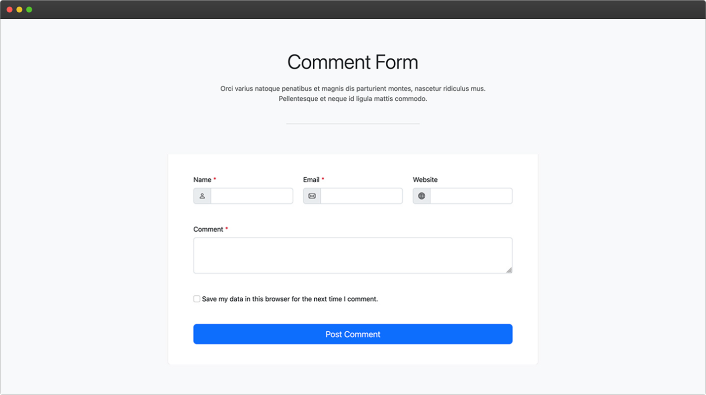 Bootstrap 5 Comment Form Section Component Htmlcssfreebies