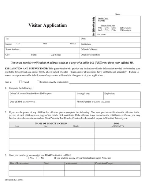 Bop Visitation Form 2020 2021 Fill And Sign Printable Template Online