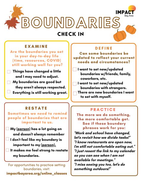 Boundaries Check In Worksheet Impact Bay Area