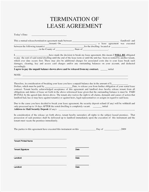 Breaking Lease Agreement Letter Template Collection Letter Template