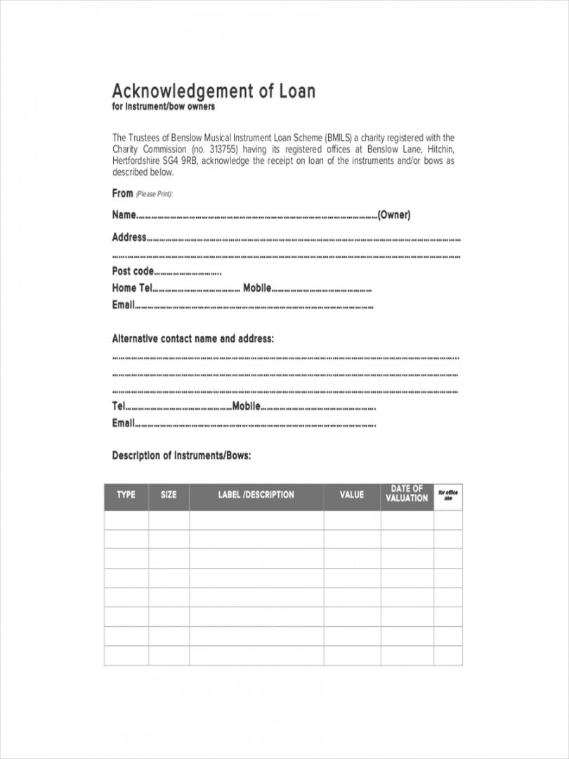 Browse Our Free Personal Loan Payment Receipt Template Contract