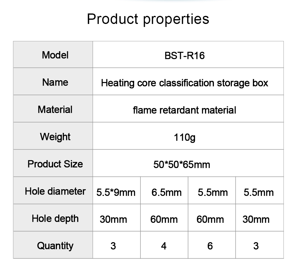 Bst R16 16 Hole Classified Storage Box For Soldering Iron Tips T12 T210 T245 C115 Heating Heat