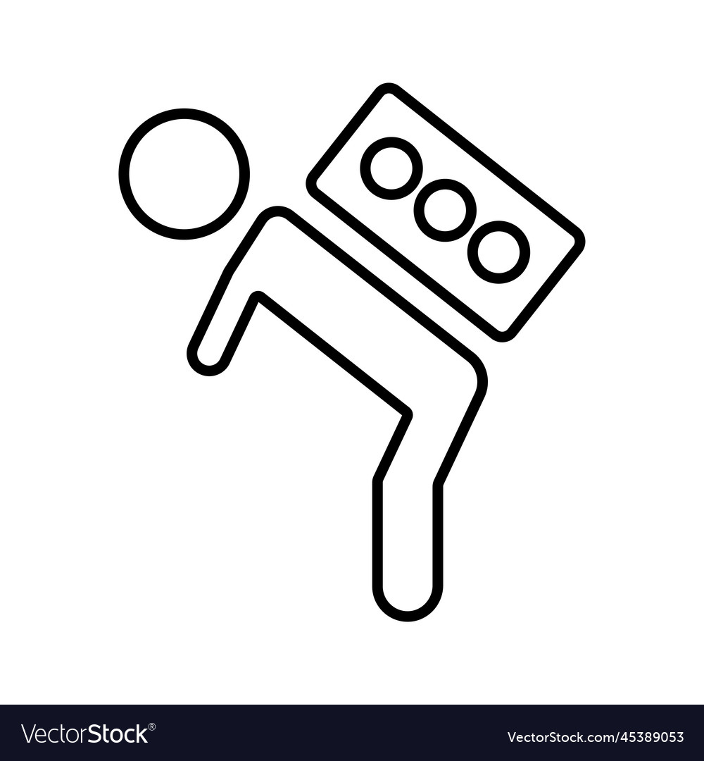 Burdensome Carry Cumbersome Outline Icon Line Art Vector Stock