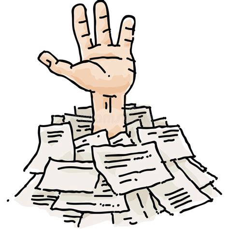 Buried In Paperwork Stock Illustration Image Of Reaching 41750382