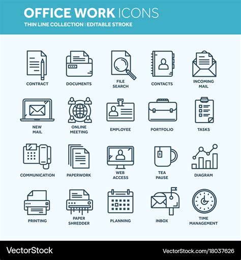 Business And Office Work Documents Paperwork Vector Image