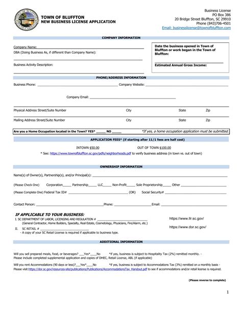 Business License Application Pdf Form Formspal