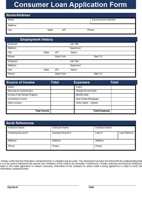 Business Loan Application Template