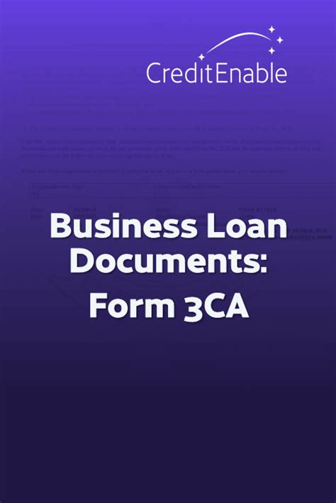 Business Loan Documents Form 3Ca