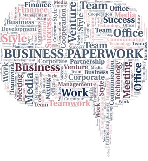 Business Paperwork Word Cloud Collage Made Stock Vector Royalty Free 1459828409 Shutterstock