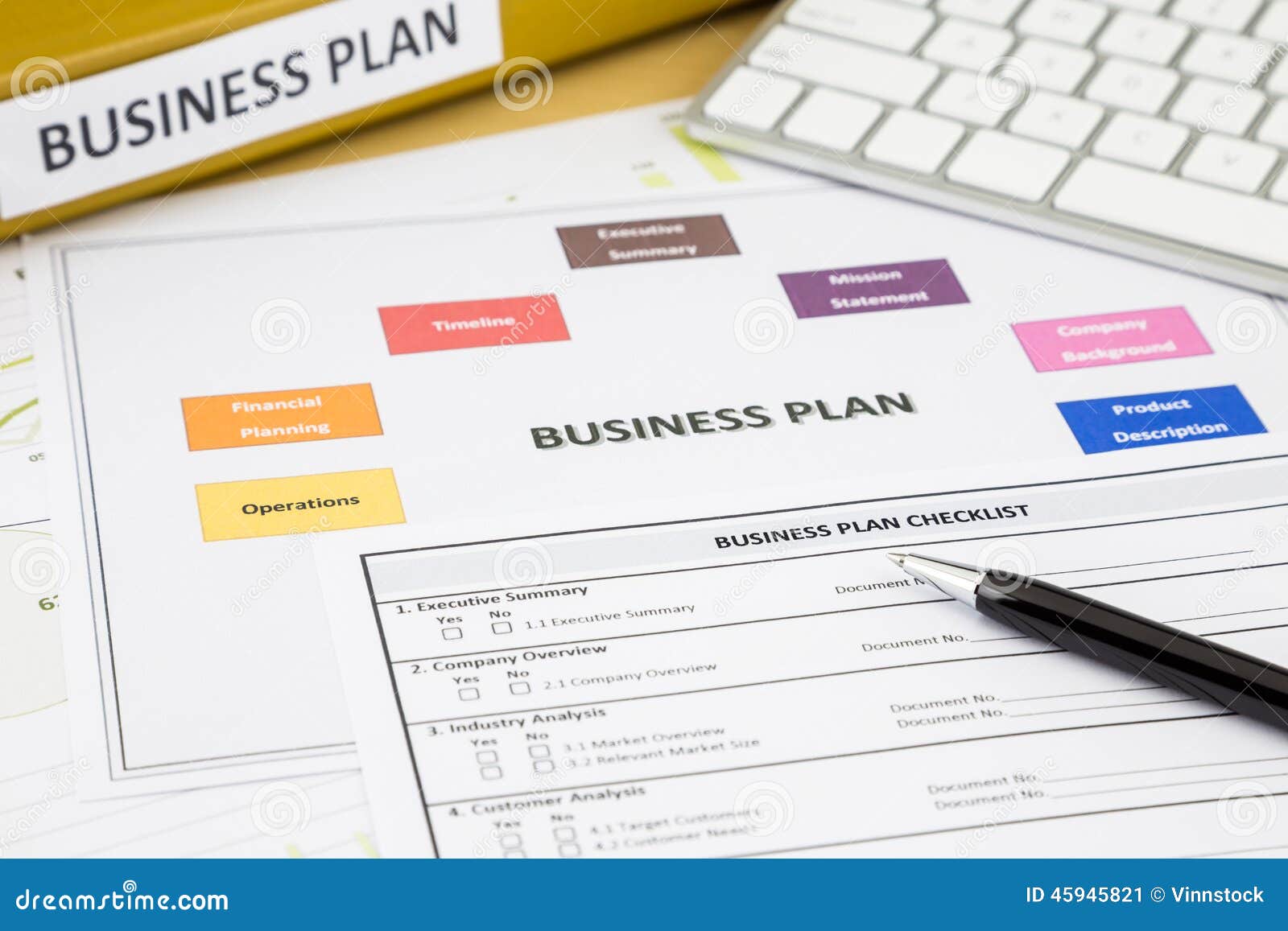 Business Plan Checklist And Paperwork Stock Image Image Of Analysis Work 45945821