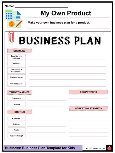 Business Plan For Kids I Hope This Business Plan Worksheet Helps Your