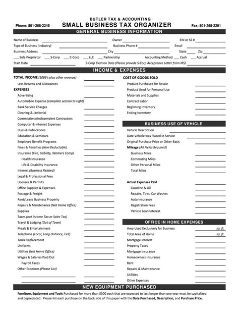 Business Tax Organizer Template Fill Out Sign Online Dochub