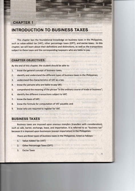 Business Taxes Philippines Chapter 1 1 Introduction To Business Tax