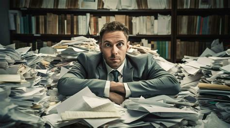 Businessman Buried In Paperwork