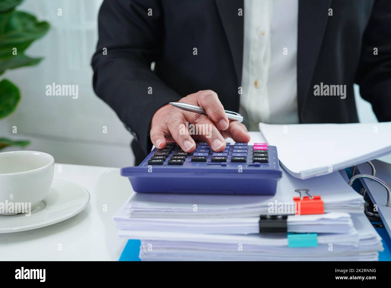 Businessman Working And Prepare Paperwork Report Data To Analysis Information In File Binder At