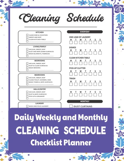 Buy Daily Weekly And Monthly Cleaning Schedule Checklist Planner Seasonal Plan Out Household