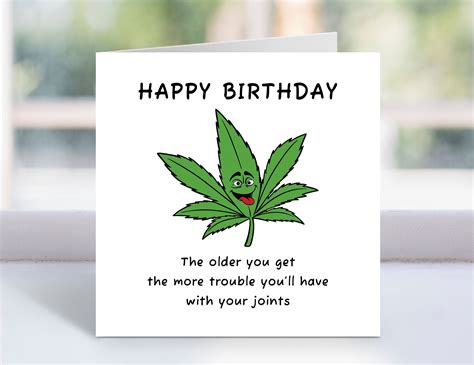 Buy Funny Marijuana Birthday Card For Smoker Friend Weed Birthday Card Weed Card For Him Her